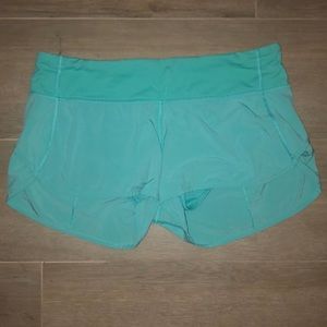Turquoise Lululemon shorts